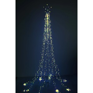 Albero luminoso con stella 670 LED bianco caldo H 210 cm