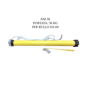 Motore tubolare giallo per tapparelle, accessori inclusi per Domotica.