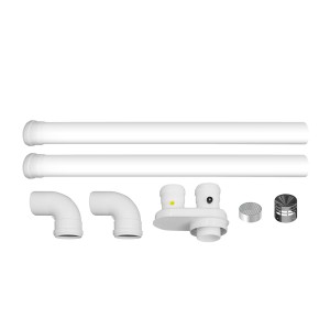 t.b.t. per Caldaie: Tubi, gomiti, scarico e accessori in bianco.