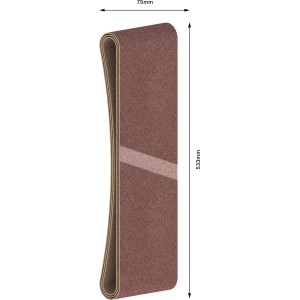 Nastro abrasivo Bosch Pro, 75x533mm, grana 40, confezione da 3 per levigatrici a nastro.