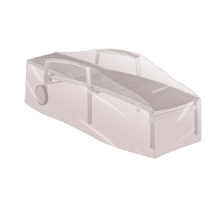 Copertura protettiva trasparente 40x200x75 cm per lettino prendisole, protegge da vento e intemperie.