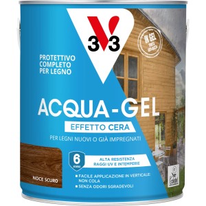 Smalto ad acqua gel protettivo per legno V33 noce scuro 2,5 l
