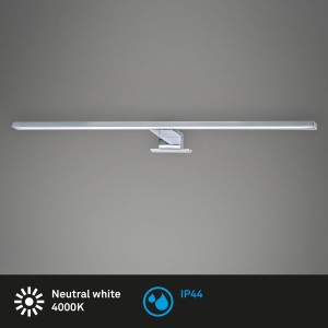 Briloner LED lampada da specchio, 60cm, cromo, luce bianca neutra per bagno e specchio.