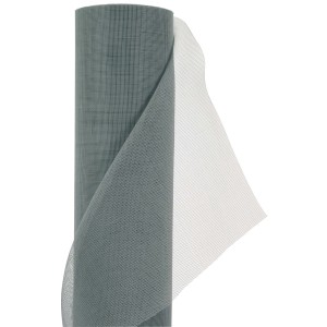 Zanzariera grigia in rotolo, ideale per finestre e porte.