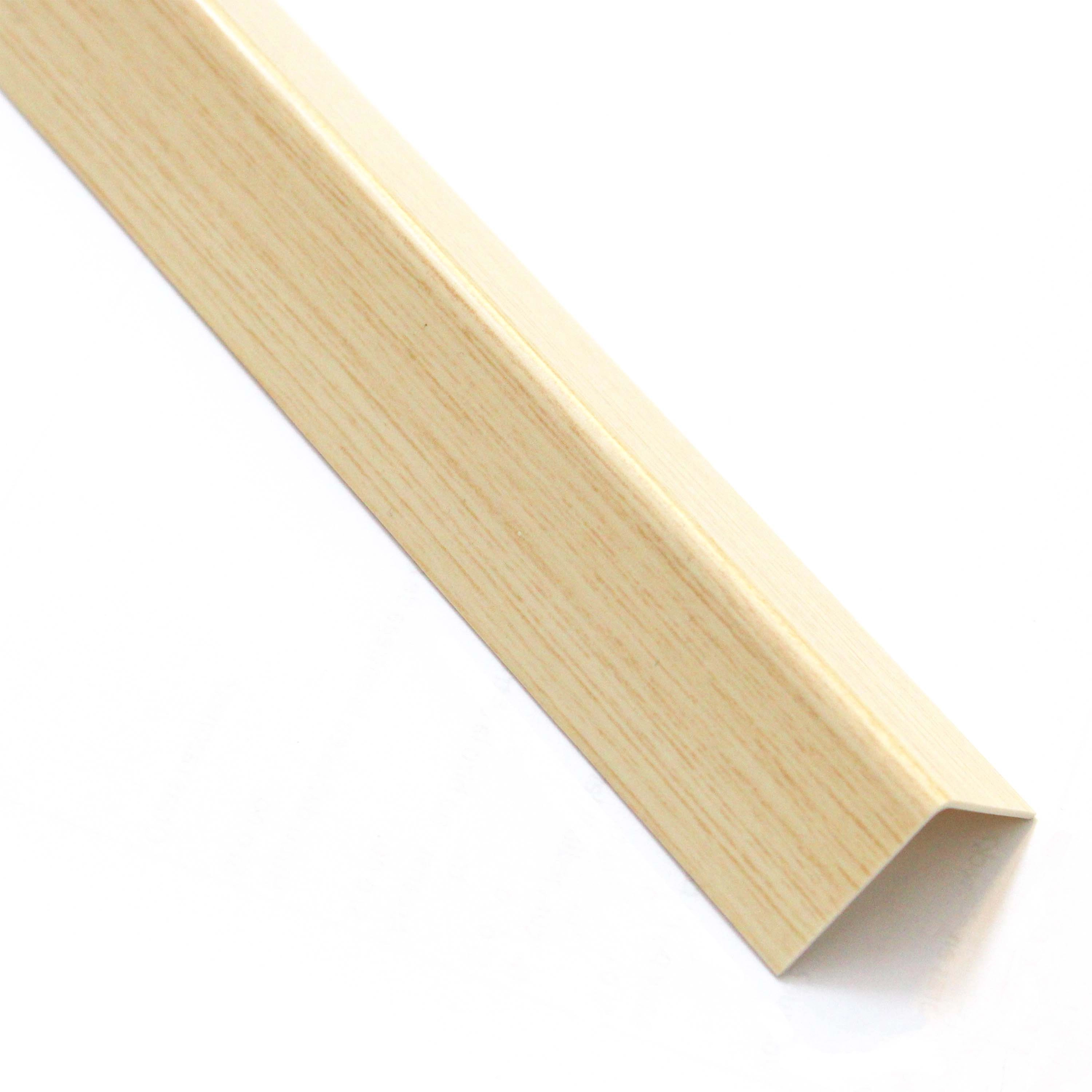 Profilo angolare a L adesivo 1 m 20x20 mm in pvc legno chiaro