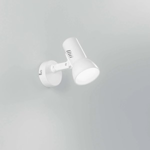 Faretto t.b.t. bianco, montato a parete, regolabile. Ideale come illuminazione d'accento.
