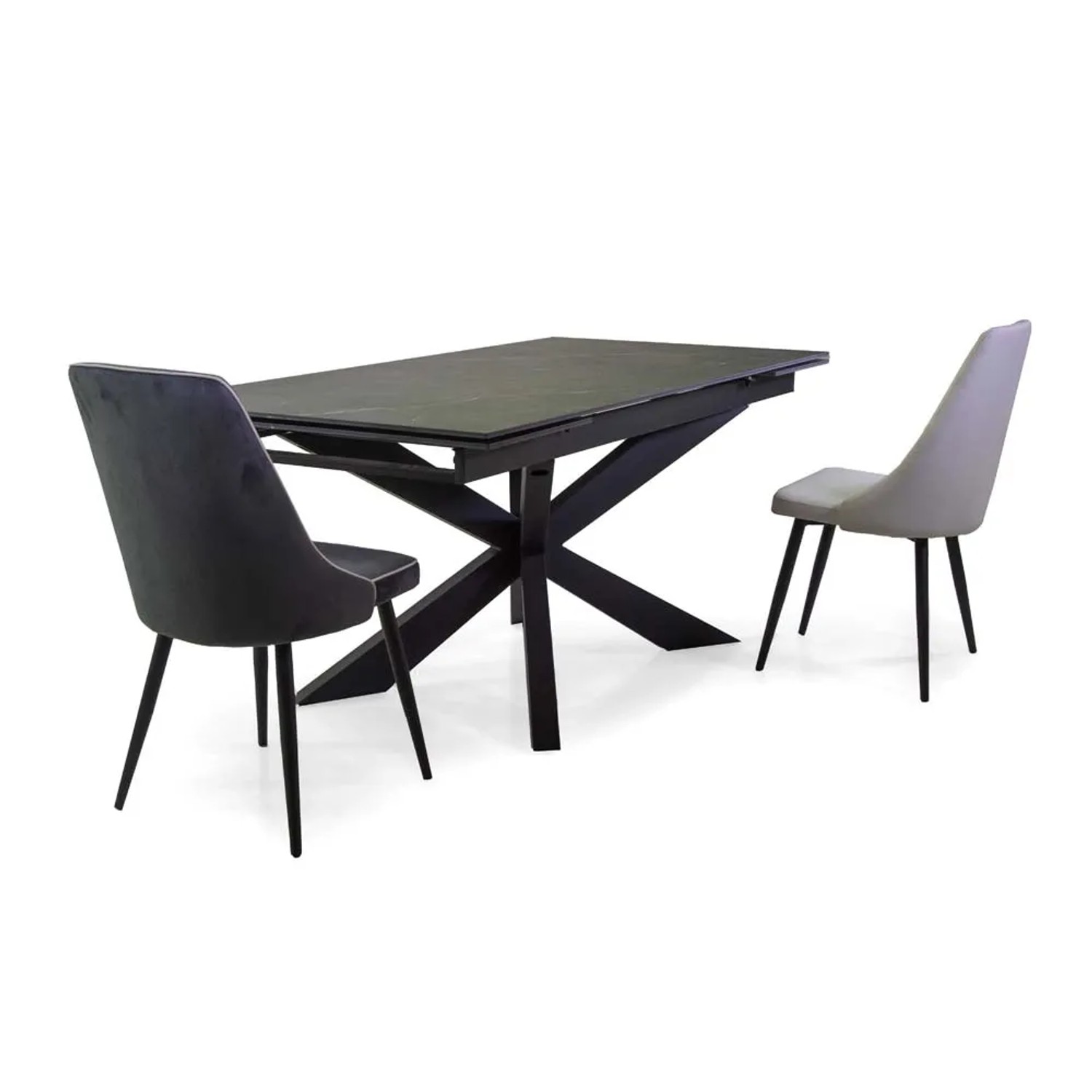 Sedia in ecopelle Oliver nero con struttura nera 48x58xh48/90 cm_9