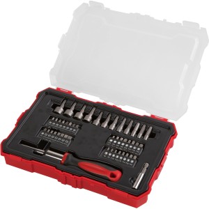 Set di cacciaviti t.b.t. con inserti e bussole in valigetta rossa.