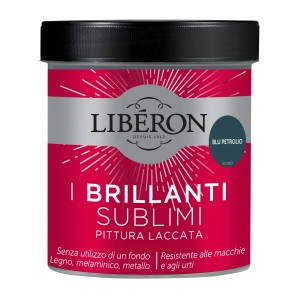 Barattolo di smalto per mobili 'Blu Petrolio' di Liberon. Lucido, per legno, melamina e metallo.