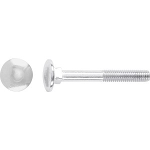 Bullone a testa tonda zincato LUX M6 x 40 mm con filettatura parziale, confezione da 100.