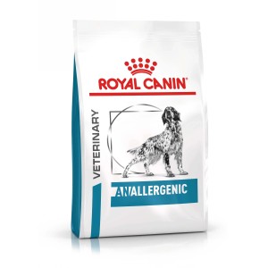 Alimento secco per cani Royal Canin Anallergenic, mostrato su sfondo bianco.