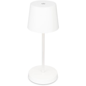 Lampada da tavolo a batteria bianca Brilo 2.6W, dimmerabile, per interni ed esterni. Luce decorativa con ricarica USB.