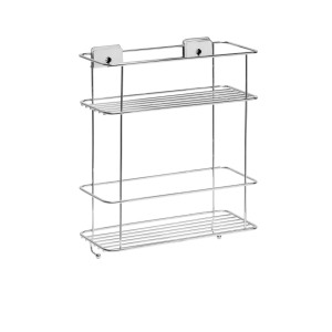 t.b.t. Mensola a muro cromata con 3 ripiani per accessori bagno.
