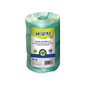 Rotolo di rafia sintetica verde Tenax, 400m, per giardinaggio e decorazioni.