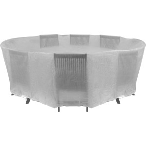 Copertura protettiva grigia per set tavolo da giardino rotondo, categoria: coperture per mobili.