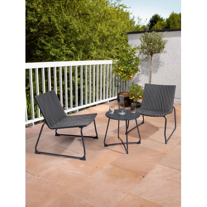 Set caffè in acciaio e wicker 3 pezzi