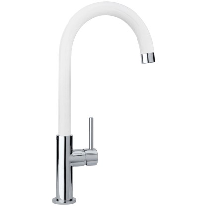 Paini miscelatore lavello bocca alta orientabile Line bianco opaco Ø 25 mm