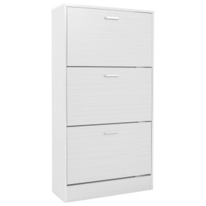 Scarpiera 3 ante melanina 60x24x118 cm bianca