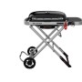Barbecue a gas Weber Traveler con un bruciatore, mobile e compatto per il viaggio.