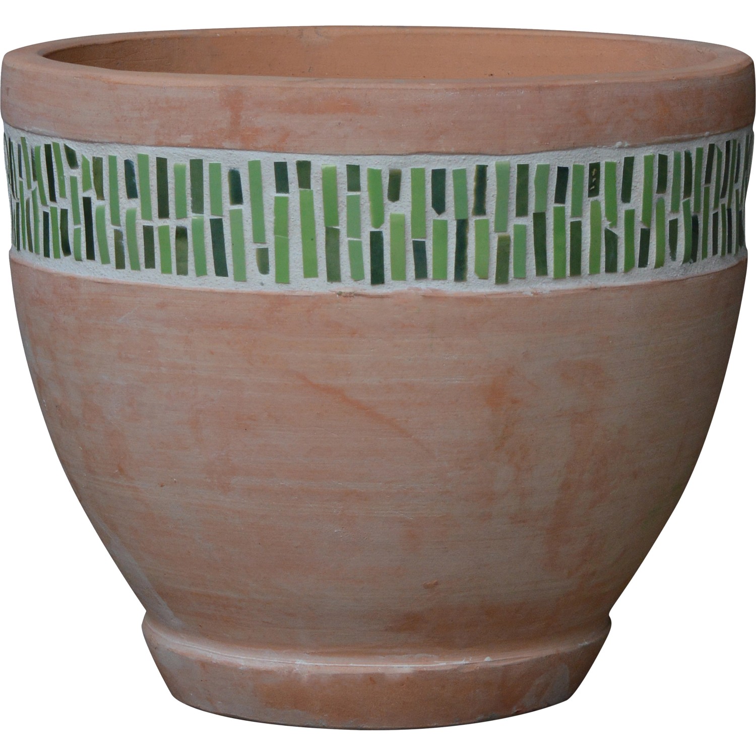 Vaso terracotta con mosaico verde 32x32x28 cm_2