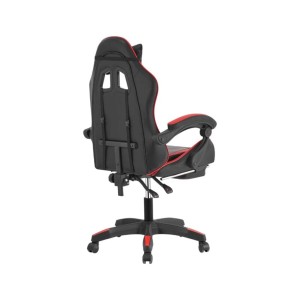 Sedia gaming reclinabile con poggiapiedi e supporto lombare nero/rosso