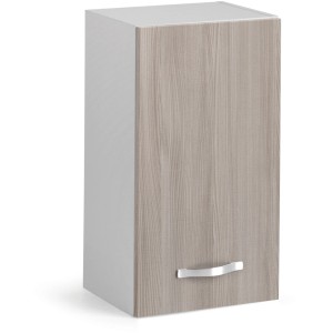 Pensile da cucina, effetto legno grigio chiaro, con maniglia.