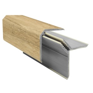 Profilo di rivestimento murale t.b.t. effetto legno, vista dettagliata.