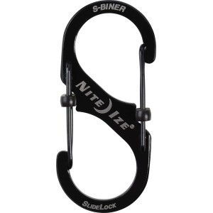 Moschettone in acciaio inox nero Nite Ize S-Biner SlideLock misura 3.