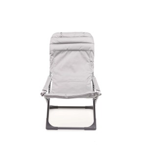 Lettino/sdraio da campeggio t.b.t. grigio con braccioli, pieghevole.