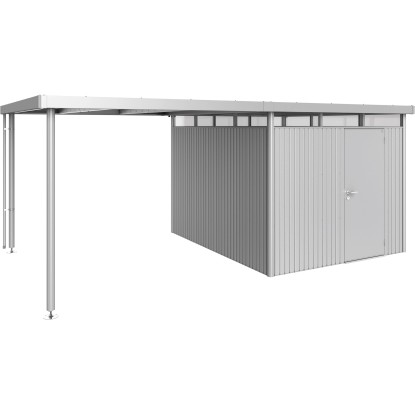 Tettoia laterale per casetta da giardino Biohort HighLine H5 argento metallizzat