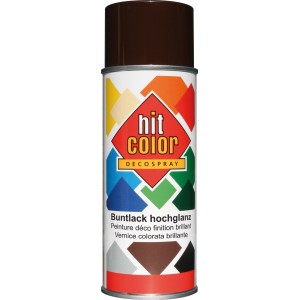 Vernice spray Hitcolor marrone cioccolato lucido, bomboletta da 400ml.
