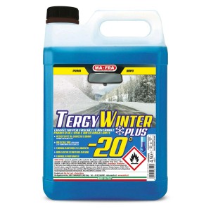 Tanica blu di liquido lavavetri invernale Tergy Winter Plus MA-FRA per la cura dell'auto.