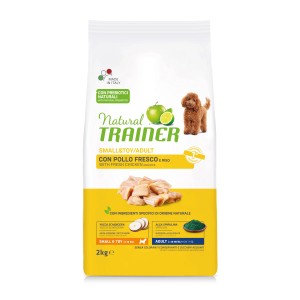Natural Trainer cibo secco per cani di piccola taglia e cuccioli con pollo e riso, 2kg.