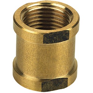 Raccordo in ottone con filettatura interna per tubi in acciaio.