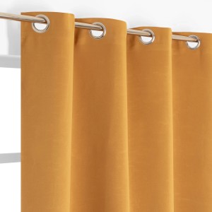 Tenda t.b.t. dorata con occhielli per soggiorno.