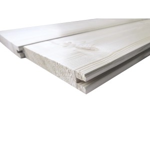 Dettaglio di un elemento Listoni bianco.