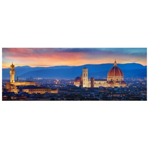 Decorazione murale: Panorama di Firenze al tramonto con Duomo e Palazzo Vecchio.