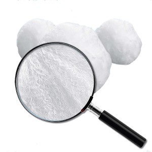 t.b.t. Ovatta filtrante per piscina, vista dettagliata con lente d'ingrandimento.