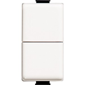 Doppio interruttore a bilanciere bianco t.b.t. per serie di interruttori.