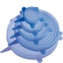 Set di utensili da cucina t.b.t. blu: coperchi in silicone di varie dimensioni.