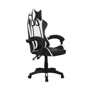 Sedia gaming t.b.t. in bianco e nero.