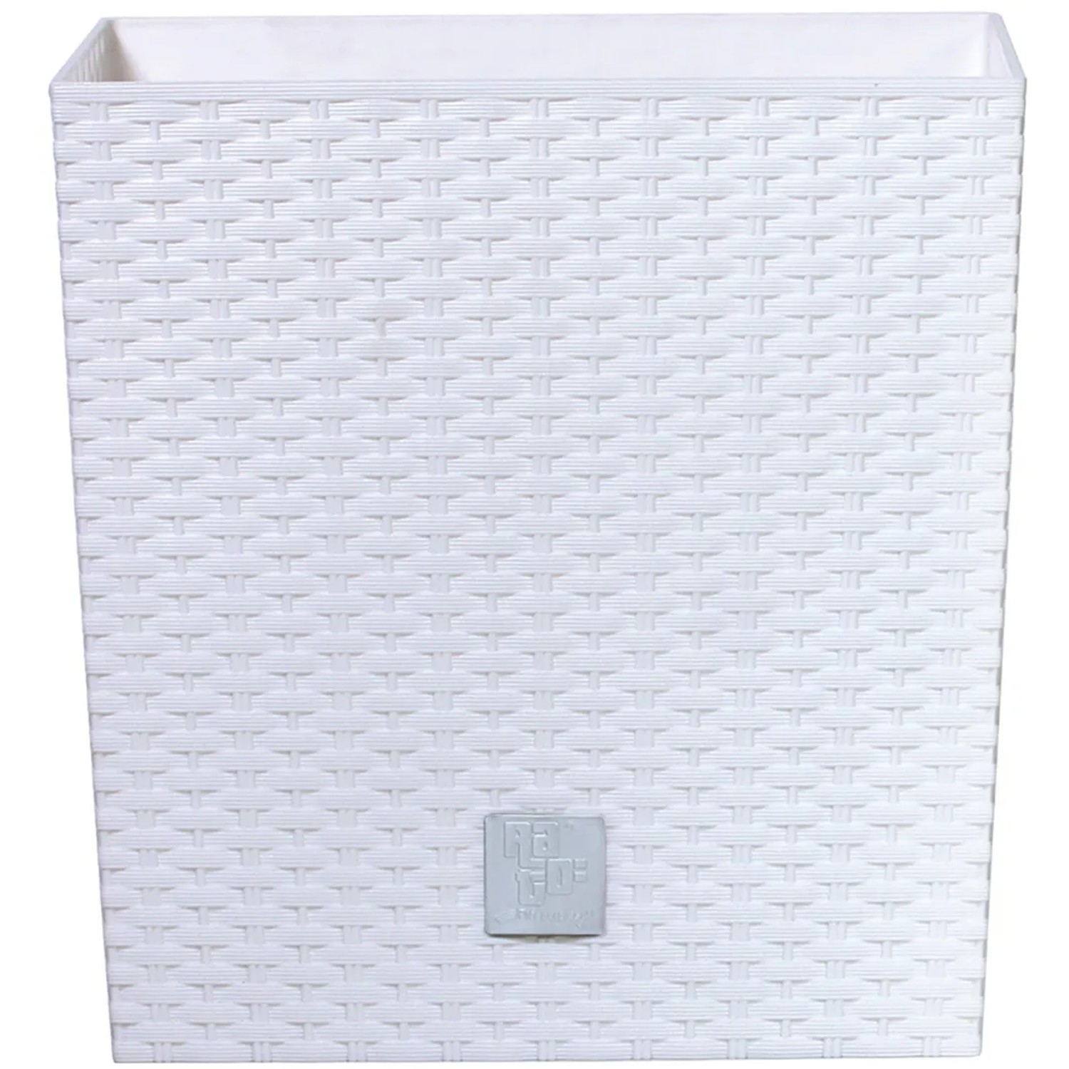 Portavaso Prosperplast Effetto Rattan 33X33X33 Cm Bianco-image