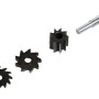 Set di frese universali LUX, 4 pezzi per scanalature nel legno, inclusi frese a cilindro e a fessura.