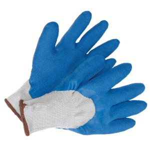 LUX Guanti da montaggio taglia 8, guanti da lavoro con rivestimento in lattice blu.