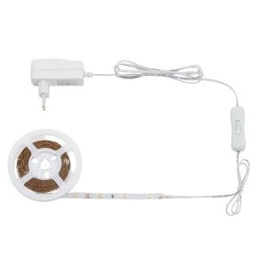 Striscia LED bianca, 3m, con 90 LED, trasformatore e interruttore per illuminazione d'atmosfera.