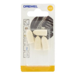 Punte per lucidatura Dremel 422, 10 mm, in blister. Ideali per lucidare metallo e plastica.