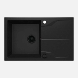 Lavello incasso 1 vasca gocciolatoio Idrostile Sagua la Grande 490x194 mm nero