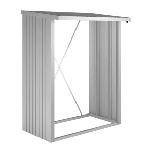 Biohort WoodStock 150 legnaia, argento metallizzato, in lamiera d'acciaio zincata a caldo.