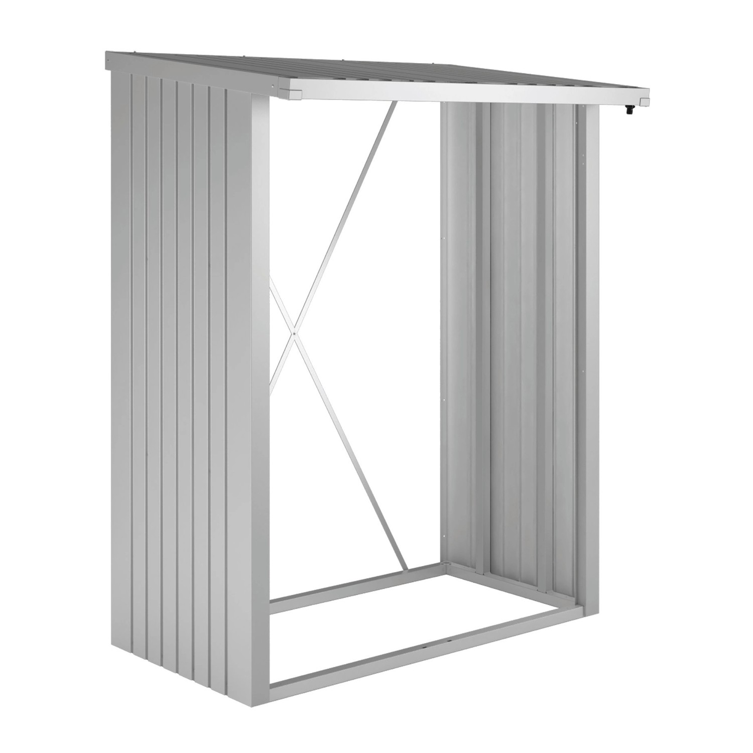 Biohort WoodStock 150 legnaia, argento metallizzato, in lamiera d'acciaio zincata a caldo.