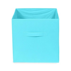 Cubo portaoggetti pieghevole azzurro Simply 31x31x31 cm